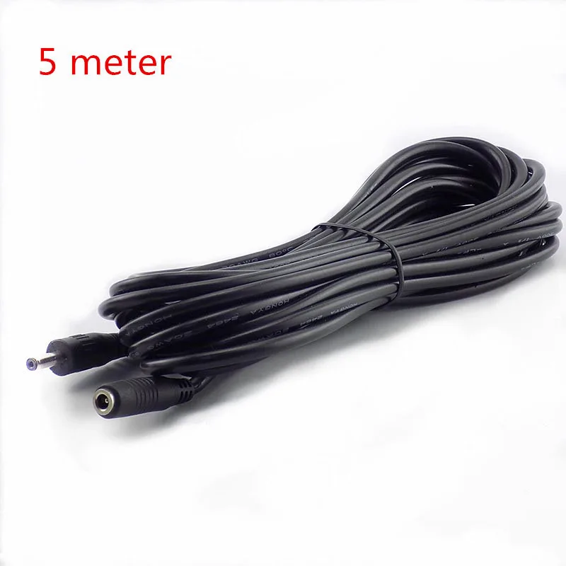 1/3/5M DC Male Female 5V 12V 24V Power Supply Cable Extension Cord Adapter 3.5mmx1.35mm Connector for CCTV Security Camera