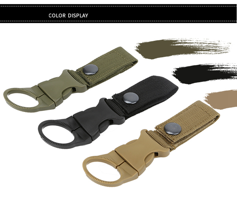 Outdoor Waterbottle Buckle Hook Nylon Webbing Buckle Hook Climb Carabiner Belt Backpack Hanger Camp Water Bottle Holder Clip