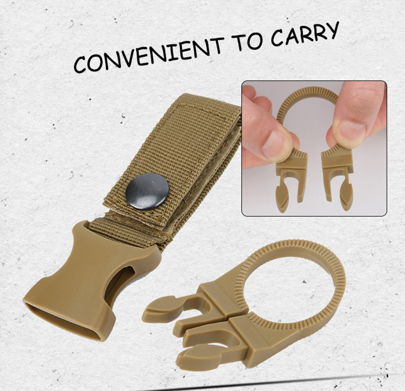 Outdoor Waterbottle Buckle Hook Nylon Webbing Buckle Hook Climb Carabiner Belt Backpack Hanger Camp Water Bottle Holder Clip