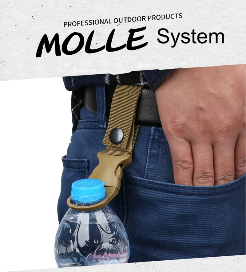 Outdoor Waterbottle Buckle Hook Nylon Webbing Buckle Hook Climb Carabiner Belt Backpack Hanger Camp Water Bottle Holder Clip