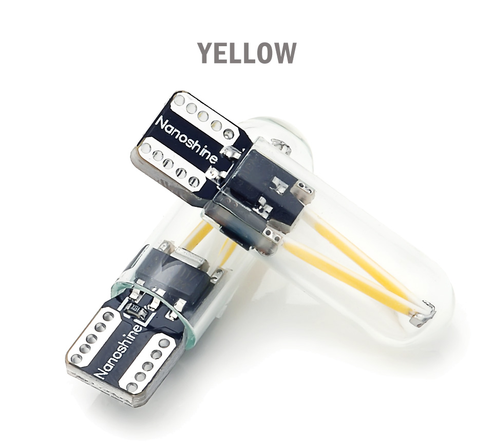 2x Classical W5W Led T10 Filament Cob Glass Car Light Bulb High Quality Auto Automobiles Reading Dome Lamp DRL Car Styling 12v