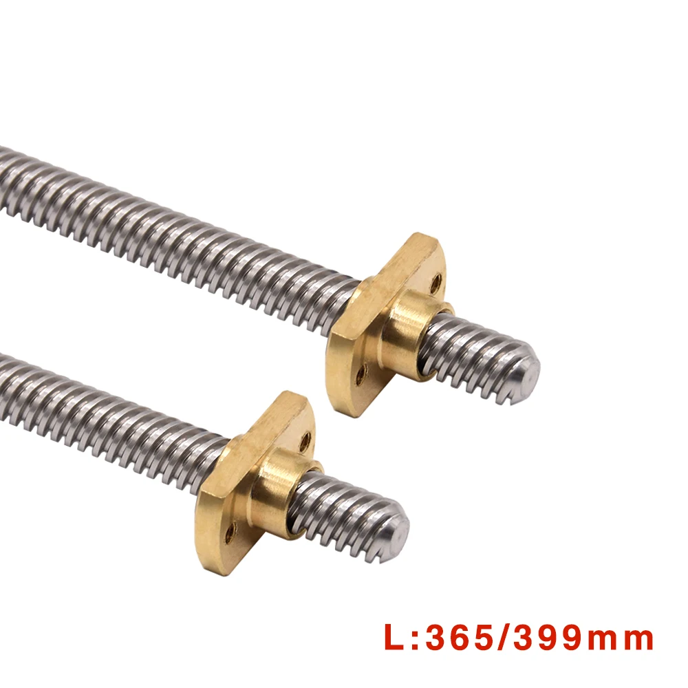 T8*8 Ender 3 Lead Screw Z axis Rod +Brass Nuts Lead 8MM 365/399/400MM for Ender-3 Ender-3 V2 Ender 6 CR-10S CR-10 V2 CR-6 SE I3