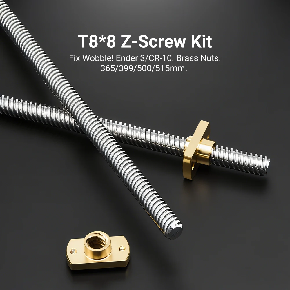 T8*8 Ender 3 Lead Screw Z axis Rod +Brass Nuts Lead 8MM 365/399/400MM for Ender-3 Ender-3 V2 Ender 6 CR-10S CR-10 V2 CR-6 SE I3