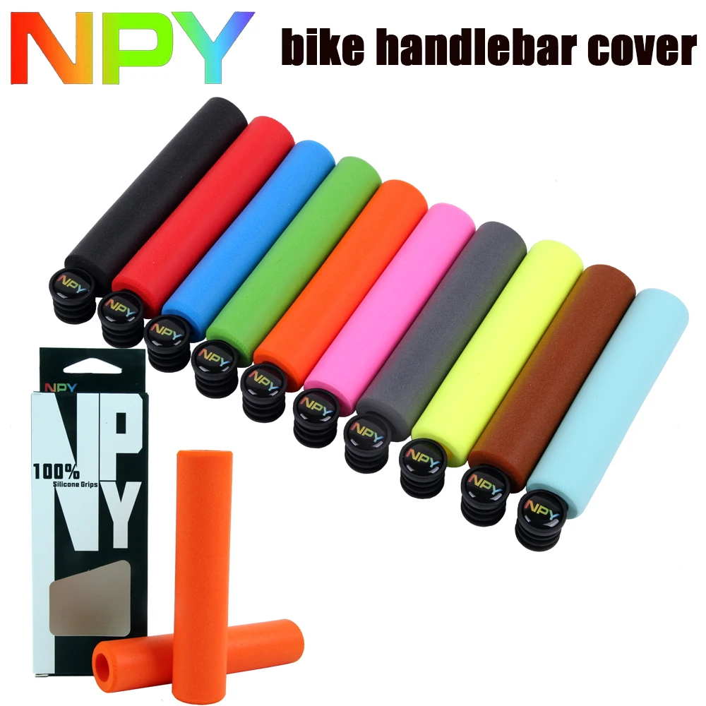 NPY Mountain Bike Handlebar Cover Pure Silicone Rubber High Density Ultra Light Waterproof And Anti-Skid Bicycle Grip Parts