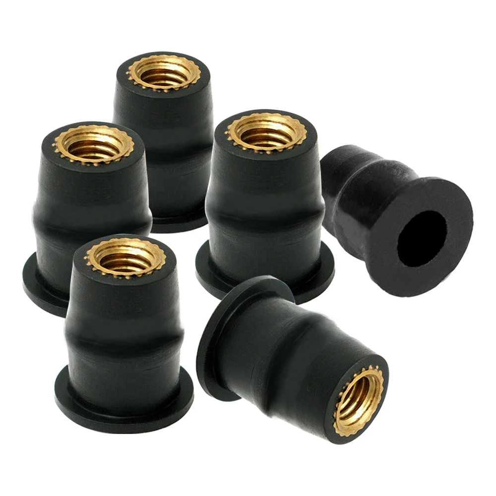 10/30PCS M5 M6 Motorcycle Windscreen Windshield Bolts Screws Metric Rubber Well Nut Fastener For Honda Suzuki Yamaha Kawasaki