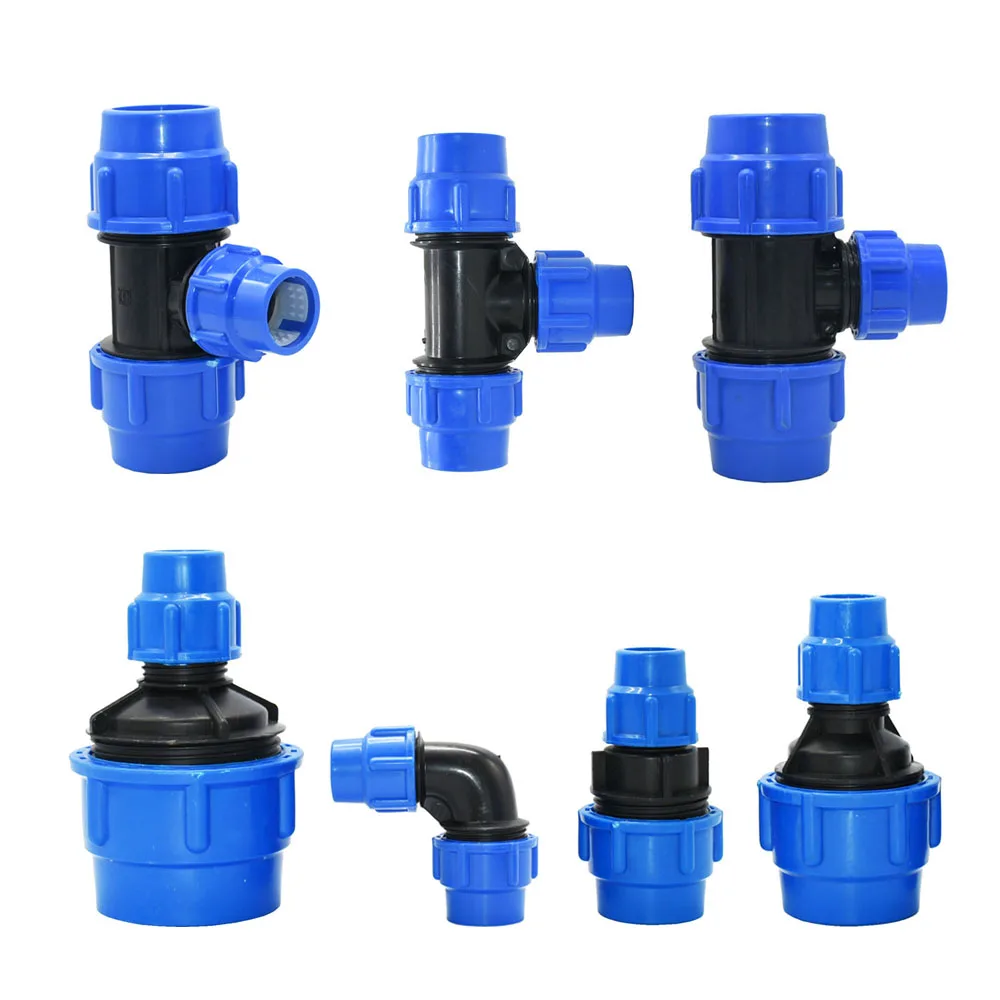20/25/32/40/50/63mm PVC PE Tube Tap Water Splitter Plastic Quick Valve Connector Garden Farm Irrigation Water Pipe Fittings