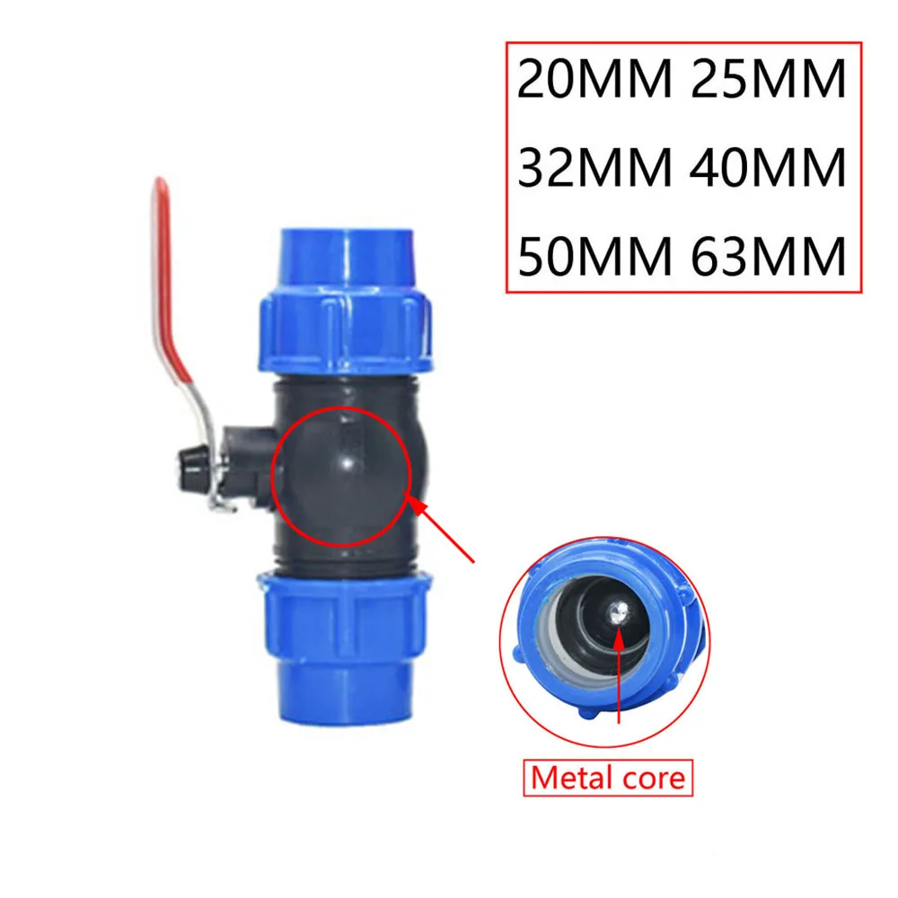 20/25/32/40/50/63mm PVC PE Tube Tap Water Splitter Plastic Quick Valve Connector Garden Farm Irrigation Water Pipe Fittings