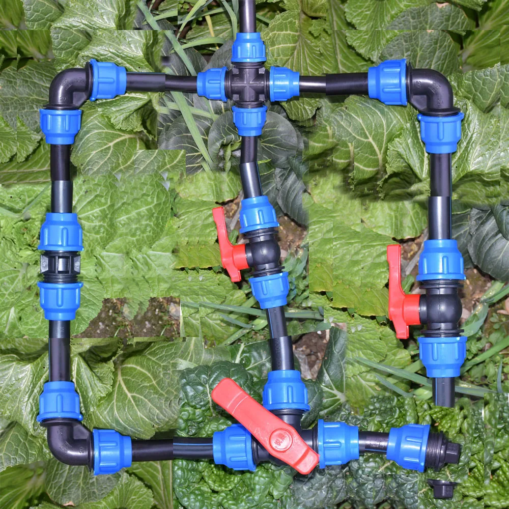 20/25/32/40/50/63mm PVC PE Tube Tap Water Splitter Plastic Quick Valve Connector Garden Farm Irrigation Water Pipe Fittings