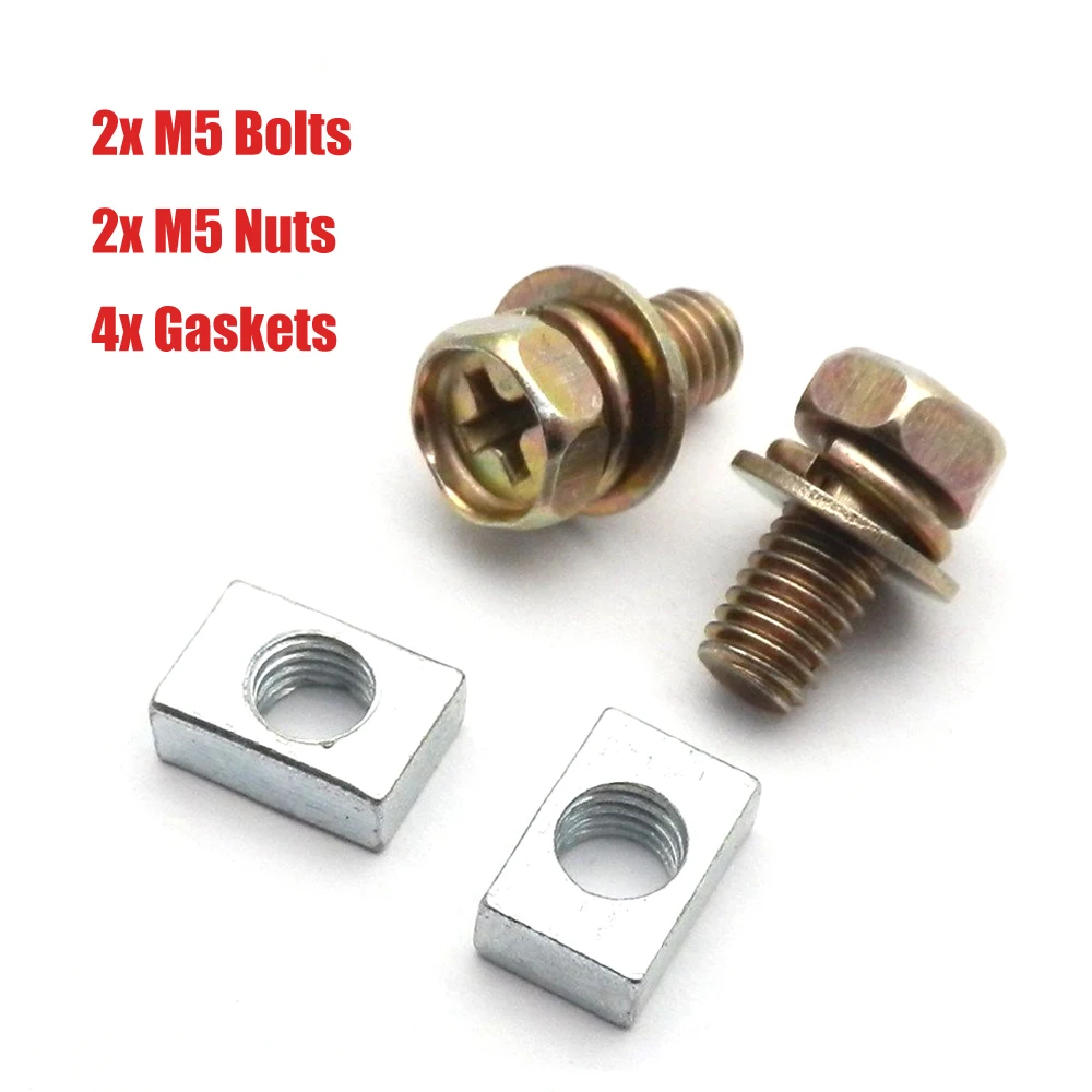 2 Set Universal Motorcycle Bike Scooter ATV DIRT Battery Terminal Nut and Bolt Screws Kit M5x10mm Interior Accessories 4Ah 5Ah