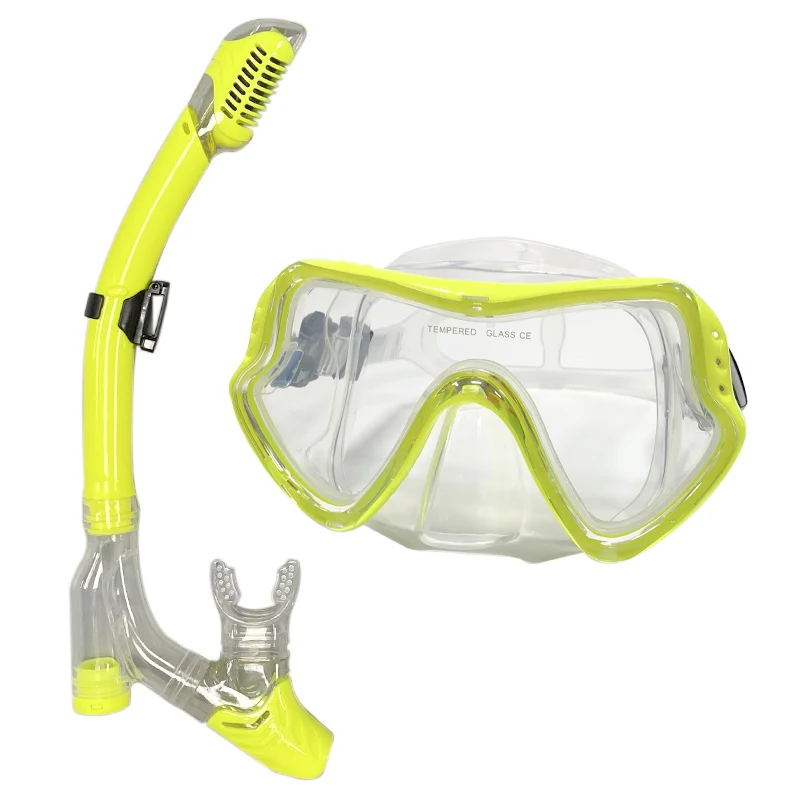 QYQ Diving Mask Professional Snorkel Diving Mask and Snorkels Goggles Glasses Diving Swimming Easy Breath Tube Set Snorkel Mask