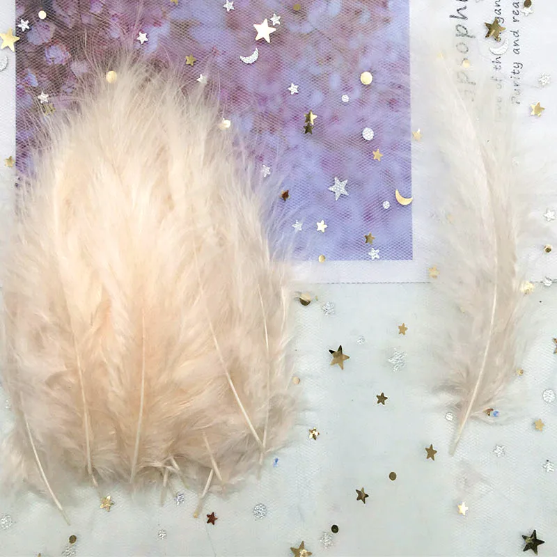 Natural Turkey Feathers Plumes 4-6 Inches 10-15cm Marabou Feather Plume Fluffy Wedding Dress DIY Jewelry Decor Accessories