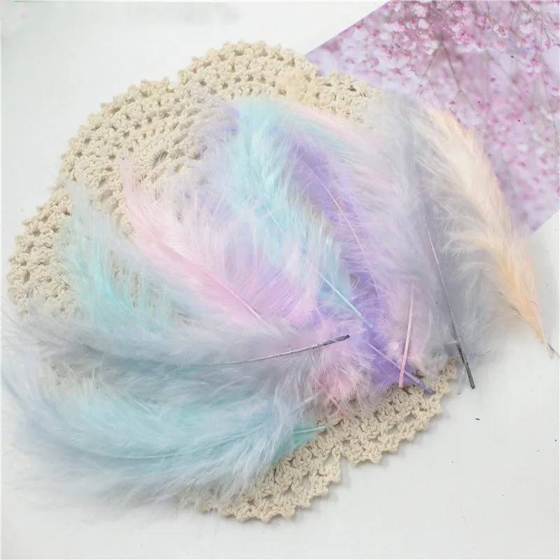 Natural Turkey Feathers Plumes 4-6 Inches 10-15cm Marabou Feather Plume Fluffy Wedding Dress DIY Jewelry Decor Accessories