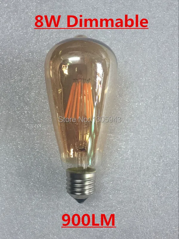 LED Edison Filament Light Bulbs Golden ST64 Dimmable E27 B22 2W 4W 6W 8W 10W 12W 220V 110V 2700K 6000K 360 Degree Energy Lamps