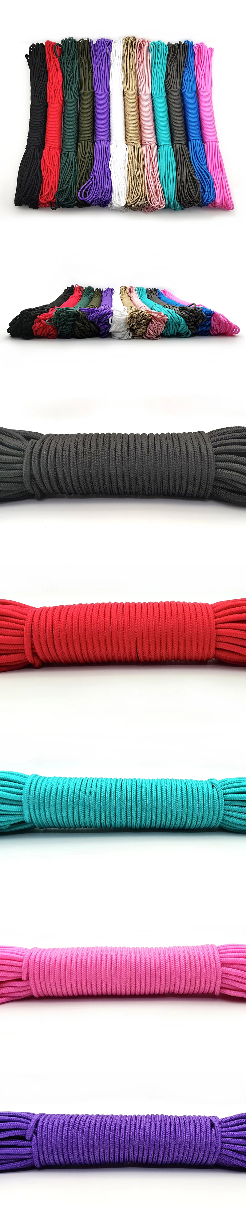 328ft 3mm Solid Parachute Cord Lanyard Rope Mil Spec Type One Strand Climbing Camping Survival Equipment Paracord