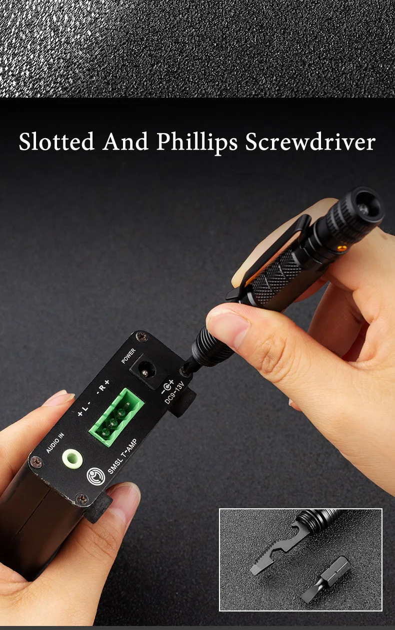 Multi Function Tactical Pen Emergency Flashlight Screwdriver Bottle Opener Window Breaker Outdoor Survival Self Rescue EDC Tool