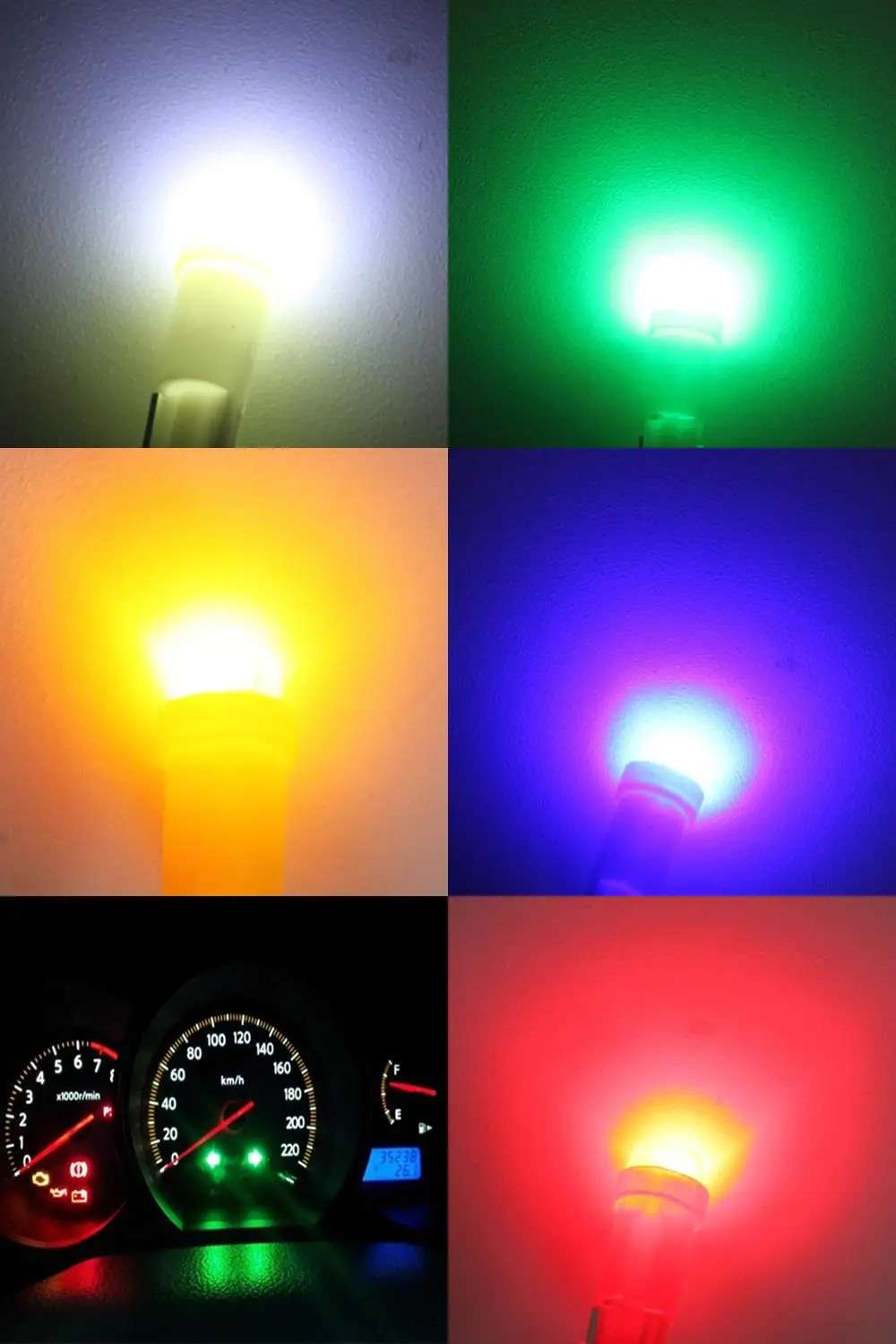 10PCS T5 LED Lights W1.2W W3W LED Car Interior Light Auto Side Wedge Dashboard Gauge Instrument Lamp Bulb 4014 LED Super Bright
