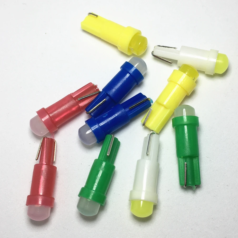 10PCS T5 LED Lights W1.2W W3W LED Car Interior Light Auto Side Wedge Dashboard Gauge Instrument Lamp Bulb 4014 LED Super Bright