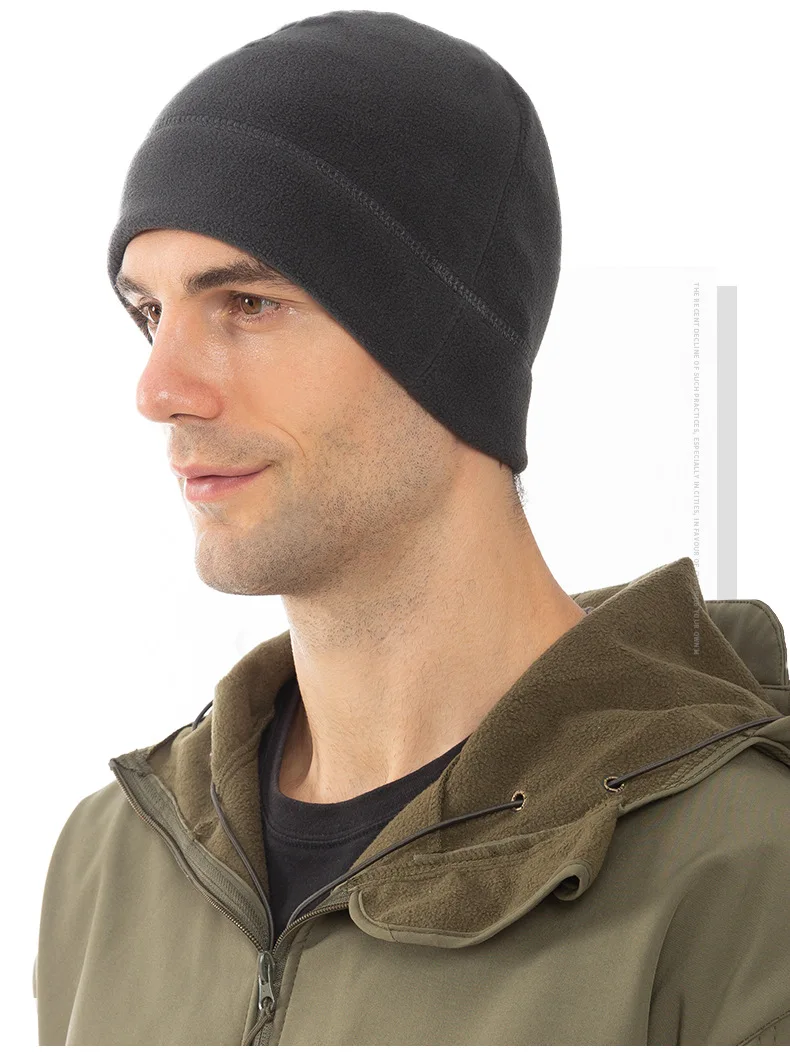 Windproof Women Men Polar Fleece Warm Beanie Hat Cap Male Lady Autumn Winter Soft Comfortable Ski Cycling Cap Hat For Women Men