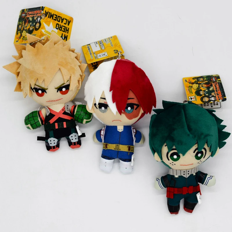 15CM My Hero Academia Anime Izuku Midoriya Katsuki Bakugou Shouto Todoroki Plush Pendant Toy Soft Plush Doll Gift
