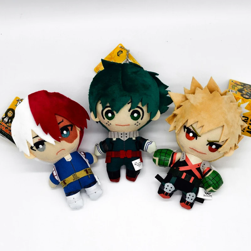 15CM My Hero Academia Anime Izuku Midoriya Katsuki Bakugou Shouto Todoroki Plush Pendant Toy Soft Plush Doll Gift