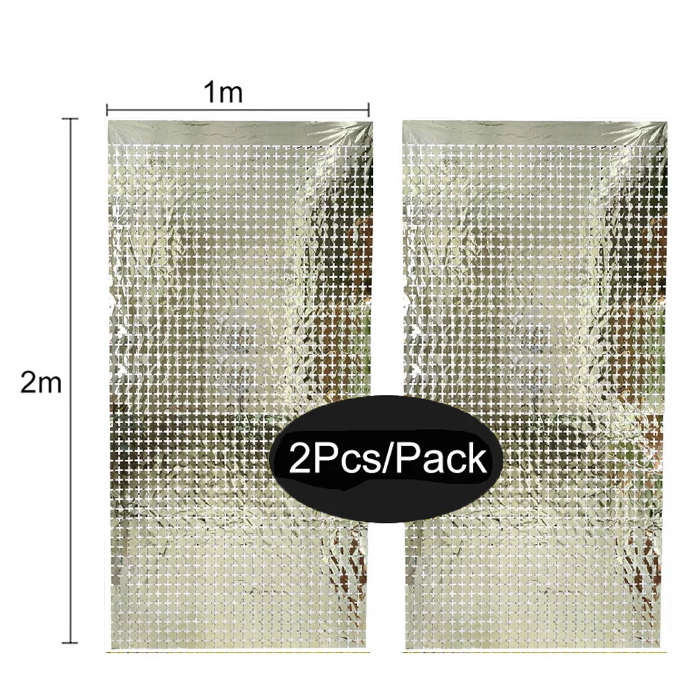 2 Pack Party Glitter Curtain Backdrop Decorations Silver Rose Gold Laser Party Curtain for Birthday Wedding Party Background
