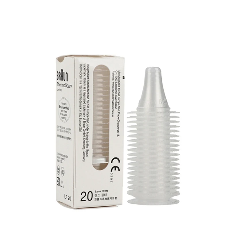 20 Pcs Ear Thermometer Cover Lens Filters Probe Cover Caps For Braun Thermoscan 7.6*3*2.8mm