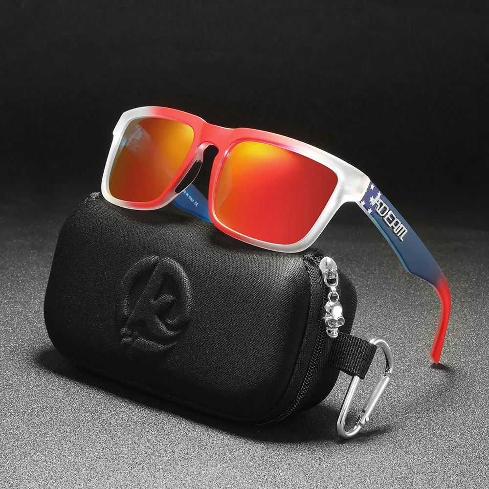 KDEAM Classic Square Sunglasses Men Women Category 3 Polarized Sun Glasses Unique Frame Surface Eyewear With Case Box KD332