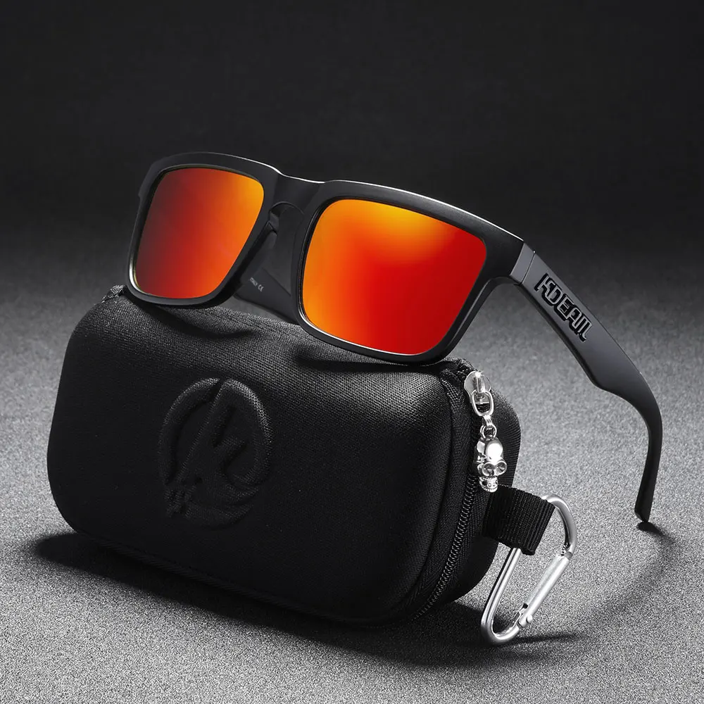 KDEAM Classic Square Sunglasses Men Women Category 3 Polarized Sun Glasses Unique Frame Surface Eyewear With Case Box KD332