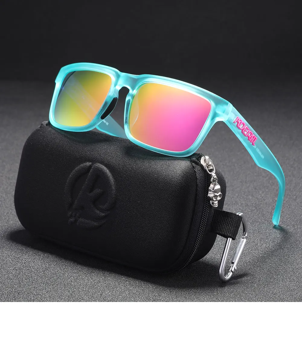 KDEAM Classic Square Sunglasses Men Women Category 3 Polarized Sun Glasses Unique Frame Surface Eyewear With Case Box KD332