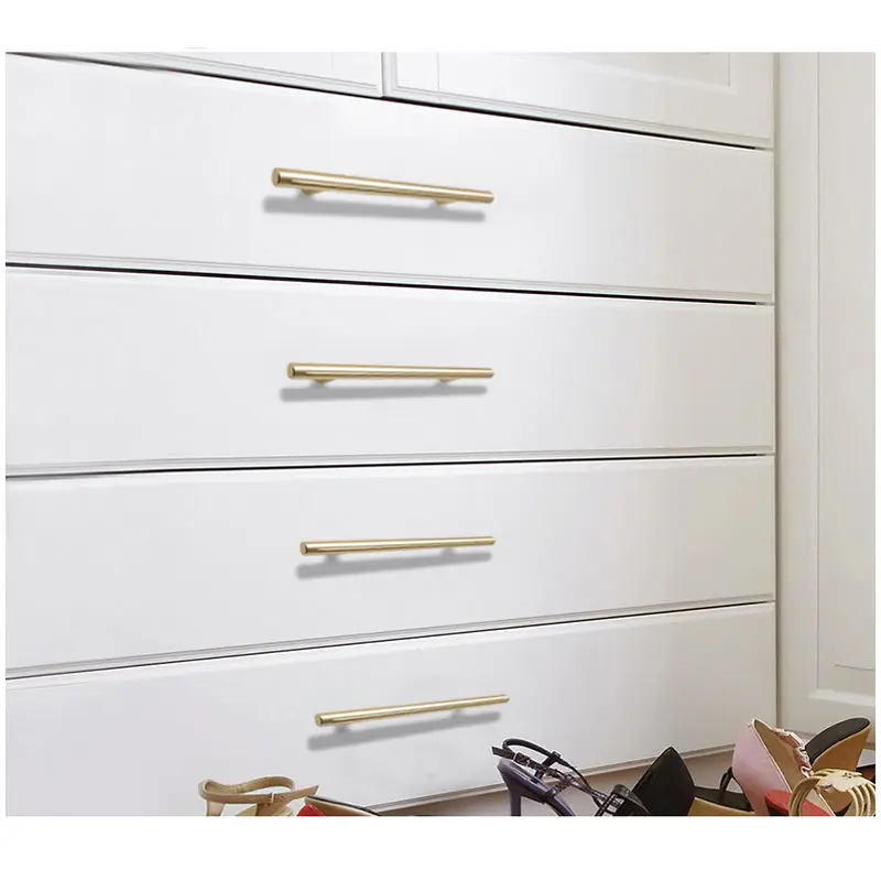 Apstelle Black Golden Cupboard Handle Brushed Stainless Steel Kitchen Cabinet Door Knob Furniture Drawer Pulls Bar Handle