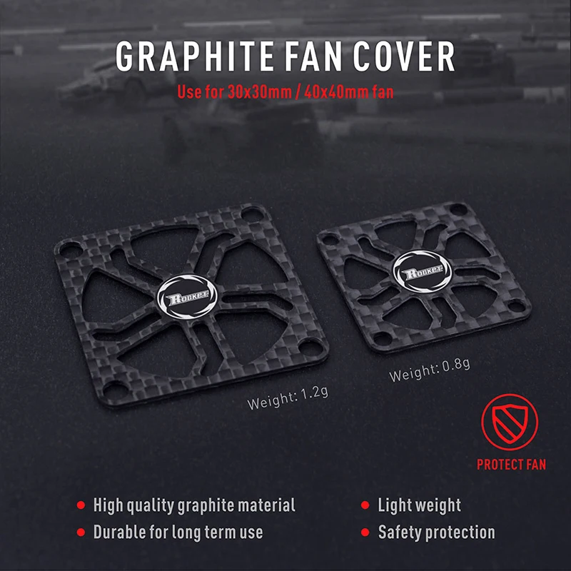 Rocket Carbon Cooling Fan Cover 40x40MM 30x30MM RC Motor / Electric Regulating Fan Protection Cover