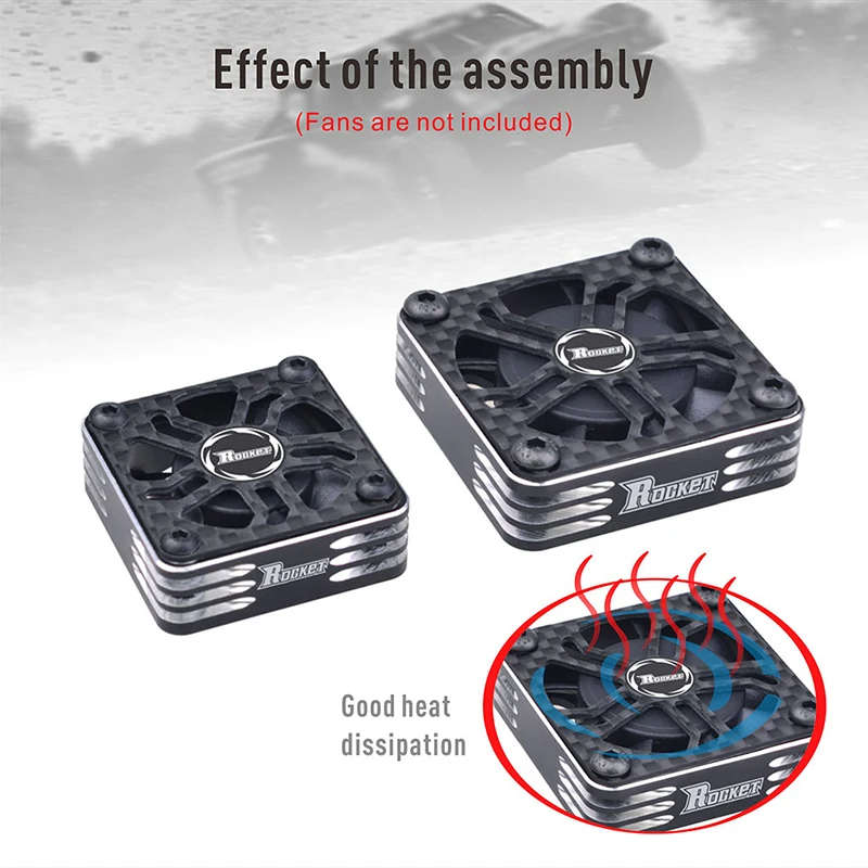Rocket Carbon Cooling Fan Cover 40x40MM 30x30MM RC Motor / Electric Regulating Fan Protection Cover