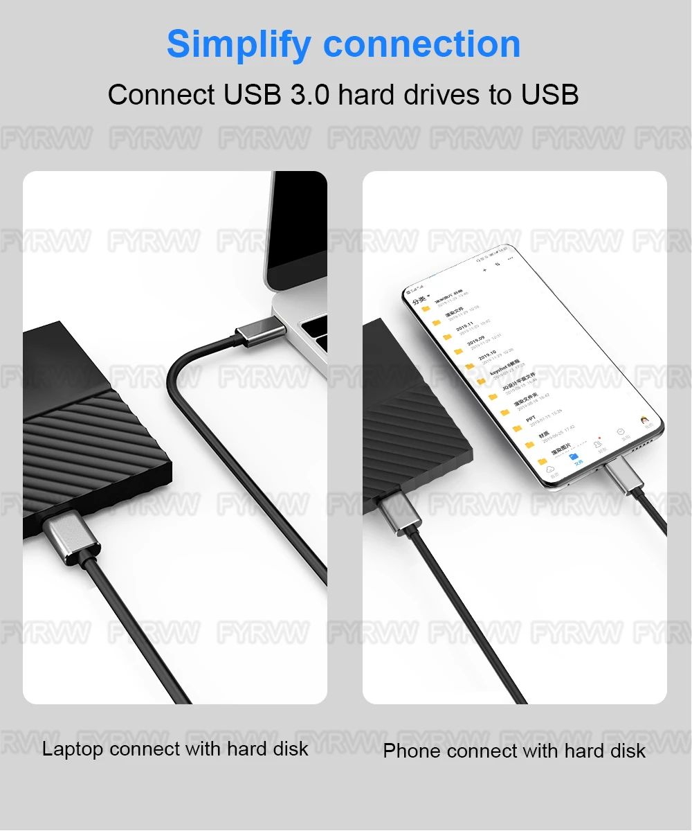 Type C to Micro B Cable USB-C to Micro B Hard Disk Extender Cable For Macbook Hard Drive Disk HDD SSD Case USB Type C Micro B Ca