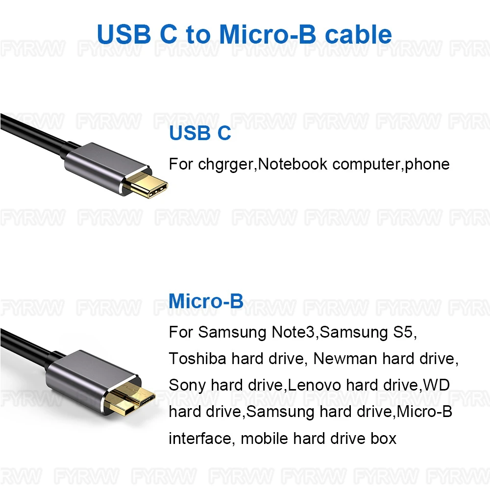 Type C to Micro B Cable USB-C to Micro B Hard Disk Extender Cable For Macbook Hard Drive Disk HDD SSD Case USB Type C Micro B Ca