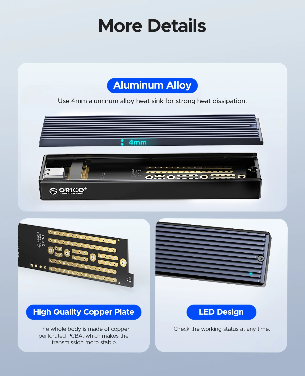ORICO M2 SSD Case NVMe USB Type C Gen2 10Gbps PCIe SSD Case M2 SATA NGFF 5Gbps M.2 NVME Enclosure Disk Box M.2 SSD Case