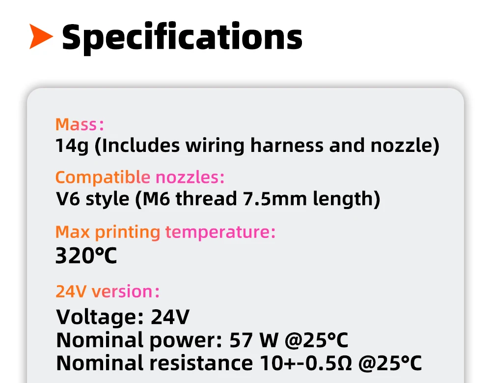 RS TriangleLab CHC® KIT Ceramic Heating Core Quick Heating Mini for Ender 3 V6 Hotend CR10 CR-10 CR-6 SE MK3S 3D Printer Hotend