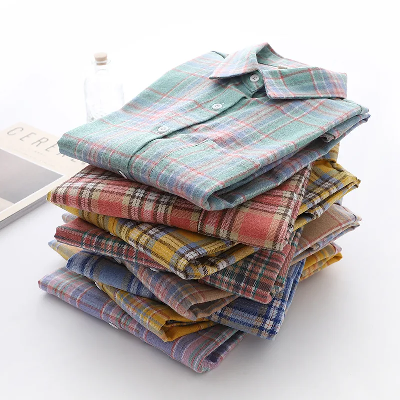 Brand Casual Women's Plaid Shirt 2025 Autumn New Boutique Ladies Loose Blouse and Tops Female Long Sleeve Blouses Clothes