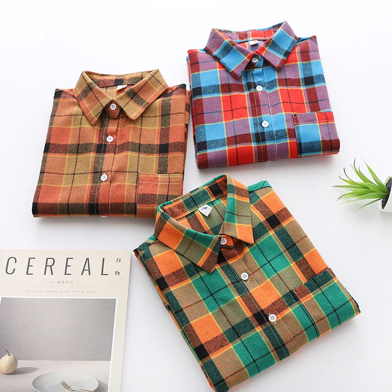 Brand Casual Women's Plaid Shirt 2025 Autumn New Boutique Ladies Loose Blouse and Tops Female Long Sleeve Blouses Clothes