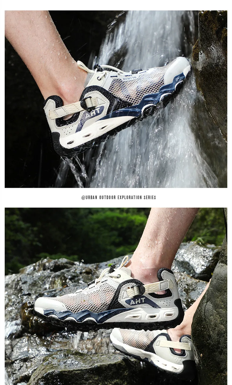 HUMTTO Brand Hiking Boots for Men Sneakers New Summer Trekking Sandals Male Breathable Outdoor Walking Climbing Water Shoes Mens