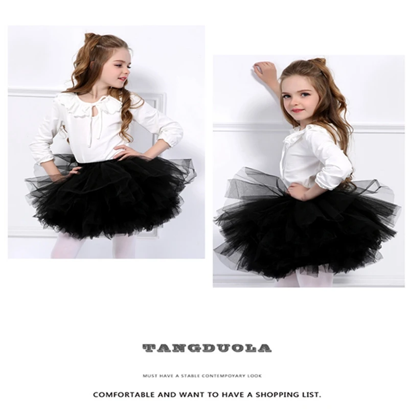 Fashion Girls Tutu Super Fluffy 6 Layers Petticoat Princess Ballet Dance Tutu Skirt Kids Cake Skirt Chritsmas Children Clothes