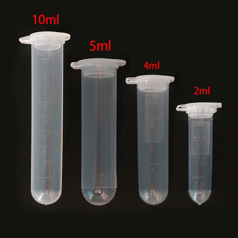10pc 2/4/5 / 10ML Laboratory Supplies Sample Transparent Micro Plastic Centrifuge Tube Test Tube Snap Laboratory Container PE