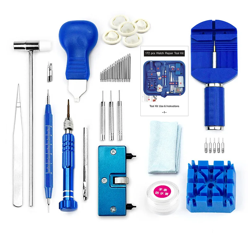 Watch Repair Tool Kit 172Pcs Clock Repair Station Set Can Be Used To Disassemble Watch Replace Battery Pack Accessories Suit