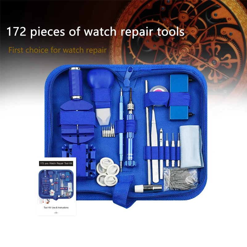 Watch Repair Tool Kit 172Pcs Clock Repair Station Set Can Be Used To Disassemble Watch Replace Battery Pack Accessories Suit