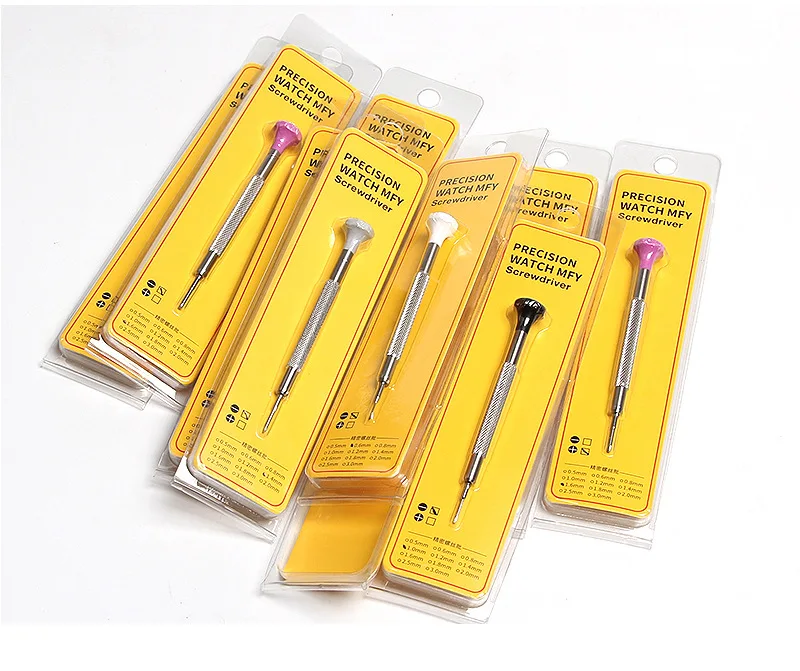 0.6-2.0mm Precision Screwdriver Watch Jewelry Repair Tool Set Stainless Steel Flat Cross Screwdrivers for Watchmaker Jeweler