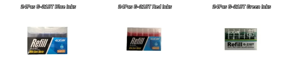 GXIN G18T 24Pcs Erasable Dry Erase Marker Refills Office Supplies School Use in Classroom Large Capacity Weatherproof Cartridge.