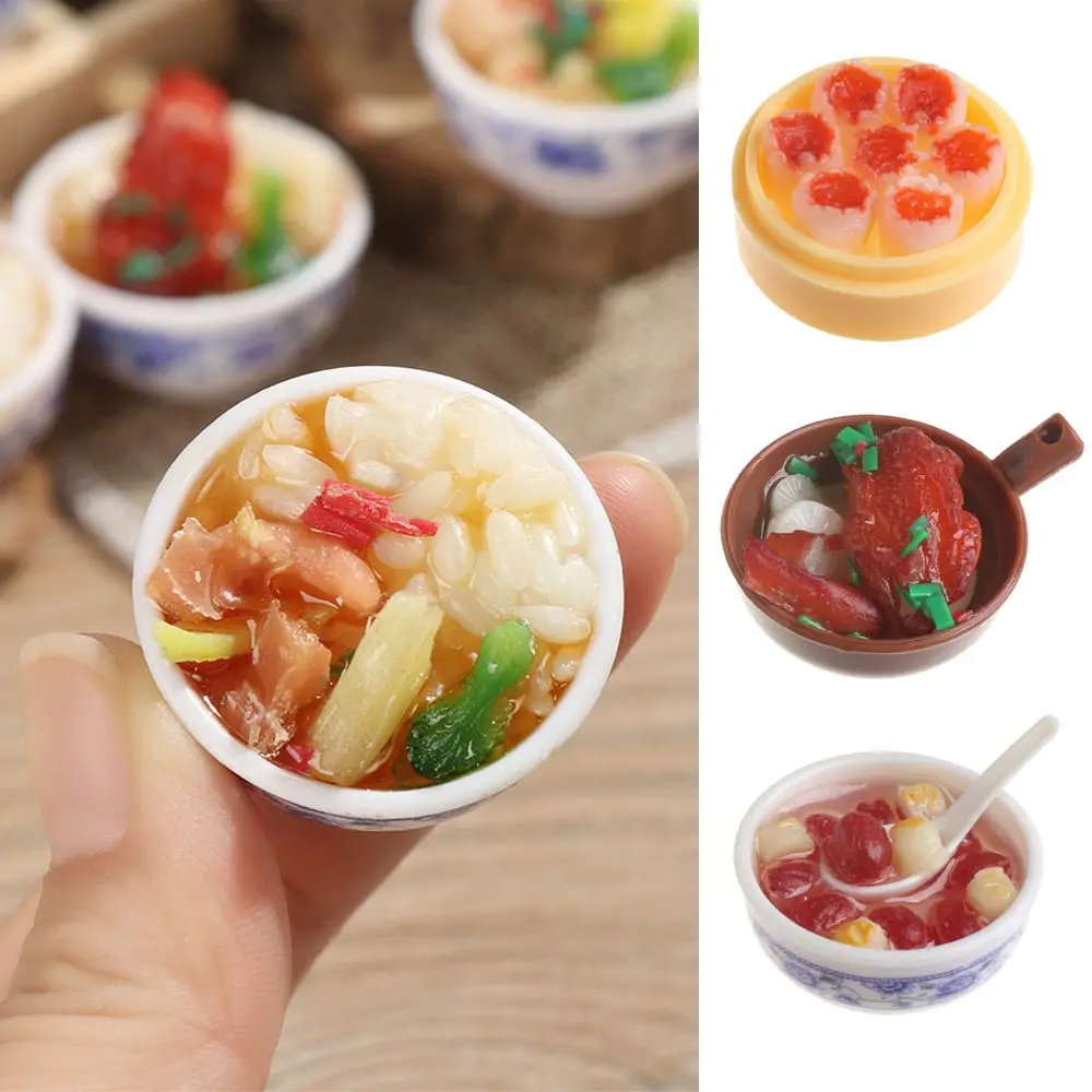 1 Pcs Random Miniature Dollhouse Chinese Rice Pastry casserole noodles dessert kitchen toy Fake Food toy Dollhouse Decoration