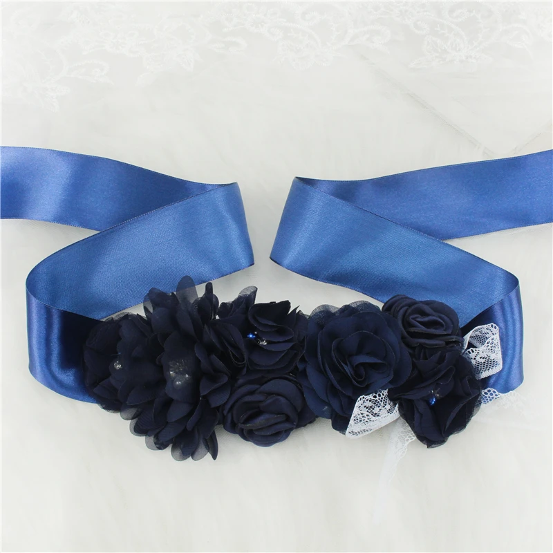Wedding Accessories Bridal Wedding Belts Bridesmaid Sash Floral Belt Satin Flower Sash Woman Girl Sash Belt Wedding Sashes Belt