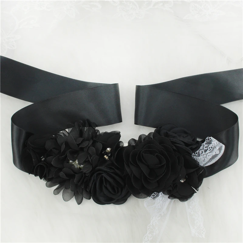 Wedding Accessories Bridal Wedding Belts Bridesmaid Sash Floral Belt Satin Flower Sash Woman Girl Sash Belt Wedding Sashes Belt