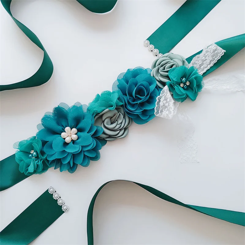 Wedding Accessories Bridal Wedding Belts Bridesmaid Sash Floral Belt Satin Flower Sash Woman Girl Sash Belt Wedding Sashes Belt
