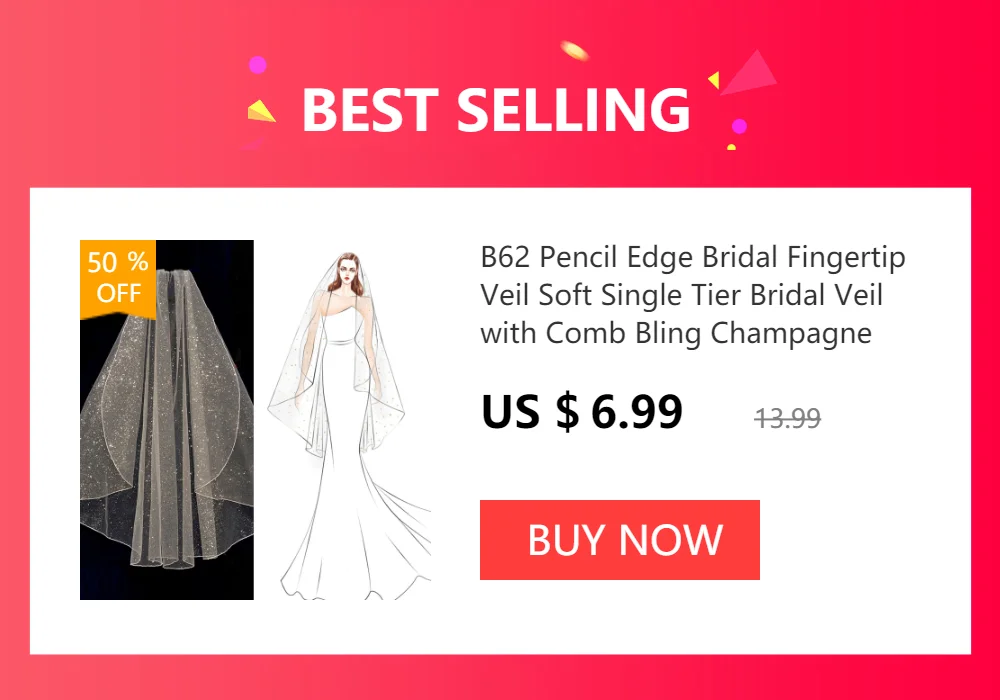B58 White Champagne Wedding Veil Bling Bridal Veils Long 3M / 5M Veil Cathedral Bride Veils One Layer Shiny Veil with Comb